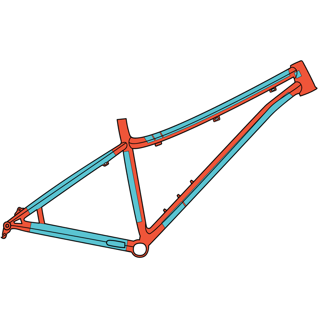 RideWrap Covered Hardtail MTB Frame Protection Kit Gloss Clear